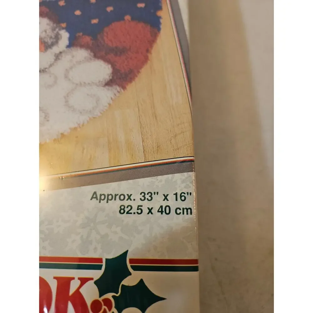 Vintage Latch Hook Kit Kris Kringle Rug NEW Old Stock No 4659 Christmas
